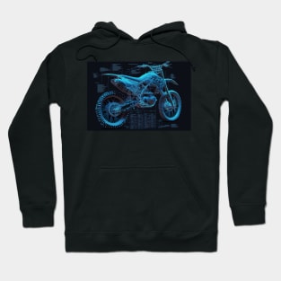 Dirt bike - cool blueprint style Hoodie